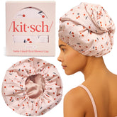Kitsch gorra de ducha frontal con estampado cerezas, elegante y protectora