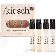 Kitsch set de descubrimiento frontal mostrando los cuatro sprays, ideal para probar fragancias