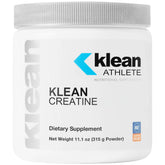 Klean Athlete front label showing unflavored creatine and certification benefit