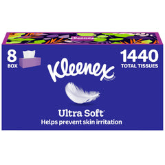 Kleenex caja frontal mostrando 180 pañuelos y apertura fácil