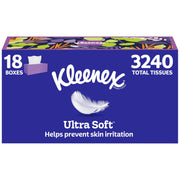 Kleenex Ultra Soft front box showing brand and quick supply benefit
