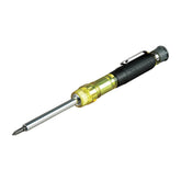 Klein Tools vista frontal del destornillador con el clip de bolsillo para transporte rápido