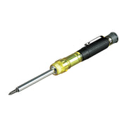 Klein Tools vista frontal del destornillador con el clip de bolsillo para transporte rápido