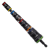 Klein Tools 32934 front view showing flip sockets and shaft for fast size changes