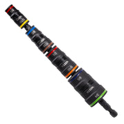 Klein Tools 32934 front view showing flip sockets and shaft for fast size changes
