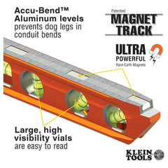 Klein Tools magnet track detail illustrating secured rare-earth magnets and durability