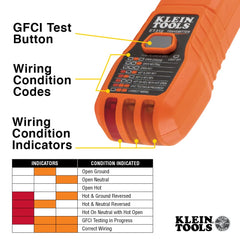 Klein Tools receiver scanning breaker panel with audible light indicators for accurate breaker locating