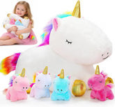 KMUYSL mommy unicorn front view shows cuddly plush and bright accents