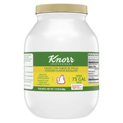 Knorr tarro frente mostrando etiqueta y beneficio de sabor consistente