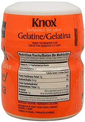 Knox powdered gelatin texture close-up illustrating smooth, neutral powder