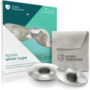 Koala Babycare front packaging showing silver nursing cups and benefits