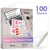 Koala front pack of 100 sheets showing glossy sticker paper benefit durability