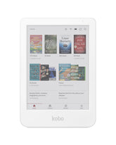 Kobo Clara Colour front view showing compact design and white finish, great portability