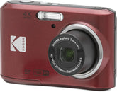 KODAK PIXPRO FZ45 front view showing compact red body and lens for easy pocketable shooting