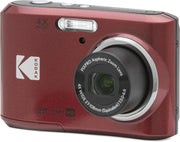 KODAK PIXPRO FZ45 front view showing compact red body and lens for easy pocketable shooting