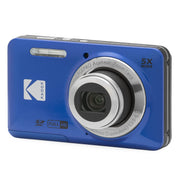 KODAK PIXPRO FZ55 vista frontal azul con diseño compacto y fácil agarre