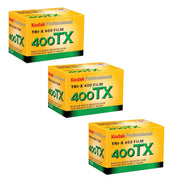 Ritz Camera Kodak Tri‑X front packaging showing three 35mm rolls for easy stocking