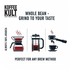 Koffee Kult bolsa resellable cerrada preservando frescura
