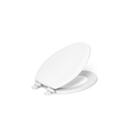 KOHLER Stonewood front view showing white finish and ergonomic contour benefit