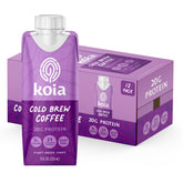 Koia bottle front view showing label and cold brew benefit