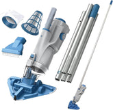 Kokido XV320 front view showing vacuum and pole for easy storage benefit