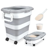 Komzon front view of airtight rice container showing locking lids and capacity, keeps food fresh