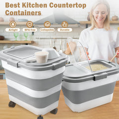 Komzon detachable wheels and handle shown for effortless moving of heavy food containers