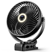 Koonie ventilador clip frontal mostrando diseño compacto y potencia