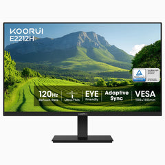 KOORUI vista frontal del monitor mostrando panel FHD y diseño limpio