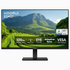 KOORUI vista frontal del monitor mostrando pantalla FHD y marco delgado