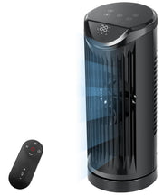 KopBeau ventilador torre frontal mostrando diseño elegante y beneficio de ahorro de espacio