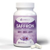 KORELLA front bottle view showing clean saffron supplement packaging and clarity