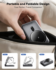 KPON estación cargando iPhone, Apple Watch y AirPods en un escritorio organizado