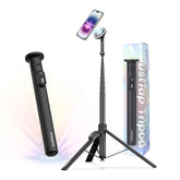 KraftGeek JustTap tripod front view showing compact folded design and portability