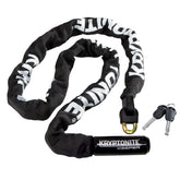 Kryptonite Keeper 712 front view showing full chain and lock for secure storage