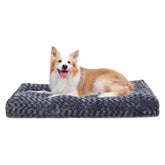 KSIIA front view dark gray bed showing full plush surface and neat edges