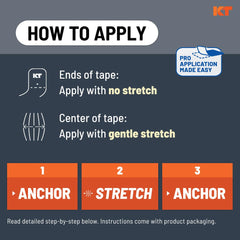 KT Tape Pro comparación de escala con mano para visualizar tamaño práctico