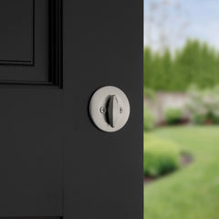 Kwikset acabado satin nickel close-up, resistente al desgaste