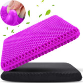 KYSMOTIC front view of gel seat cushion showing large size and cover — improved comfort