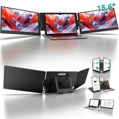 KYY front view showing dual 15.6 inch screens and expanded workspace benefit