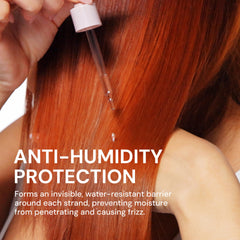 L'ANGE HAIR before and after on fine hair showing smoother finish