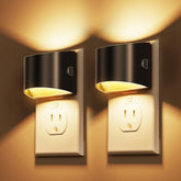 L LOHAS LED vista frontal enchufada mostrando diseño minimalista y ahorro