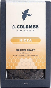 La Colombe empaque frontal mostrando la bolsa 12 oz y ventaja de frescura