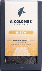 La Colombe empaque frontal mostrando la bolsa 12 oz y ventaja de frescura