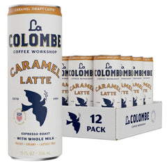 La Colombe pack frontal mostrando 12 latas listo para llevar