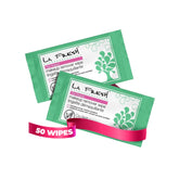 La Fresh empaque frontal mostrando 50 toallitas, práctico para viaje