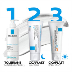 La Roche-Posay aplicación suave en la mejilla de un bebé para protección y confort