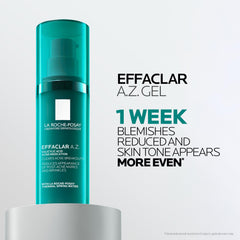 La Roche-Posay Effaclar A.Z. etiqueta con ingredientes clave para control de brotes