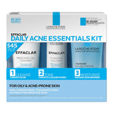 La Roche-Posay Effaclar kit front packaging showing complete three-step routine and benefits