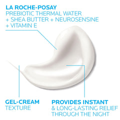 La Roche-Posay open jar showing gel-cream texture for lightweight overnight hydration